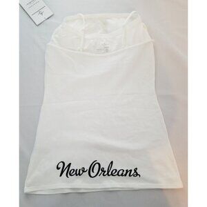 New Orleans Saints Tank Top With Double Logo & Sheer White Longsleeve Top Medium